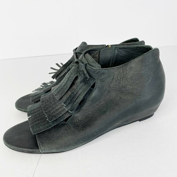 Elizabeth And James Shoes Womens Size 8 Elisa Ankle Bootie Open Toe Black Kilte - Picture 4 of 9